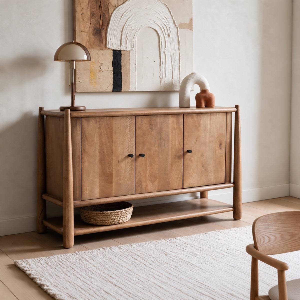 Buffet en bois de manguier ISALYNE bois foncé, MADE IN MEUBLES
