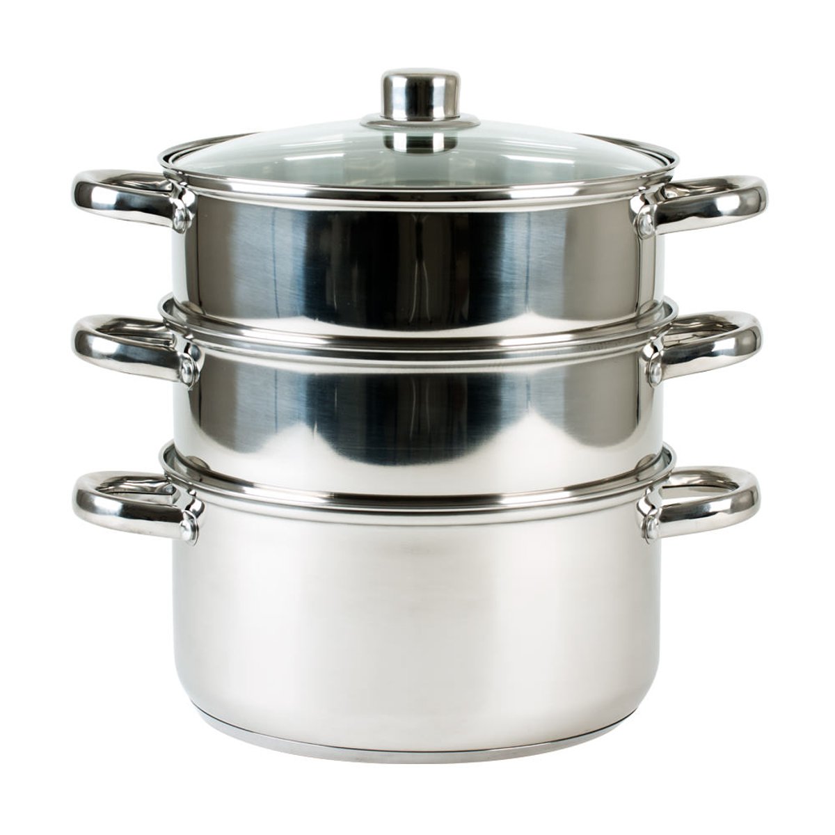 Combiné vapeur inox 20 cm 3 compartiments argent / métallique, TREND'UP