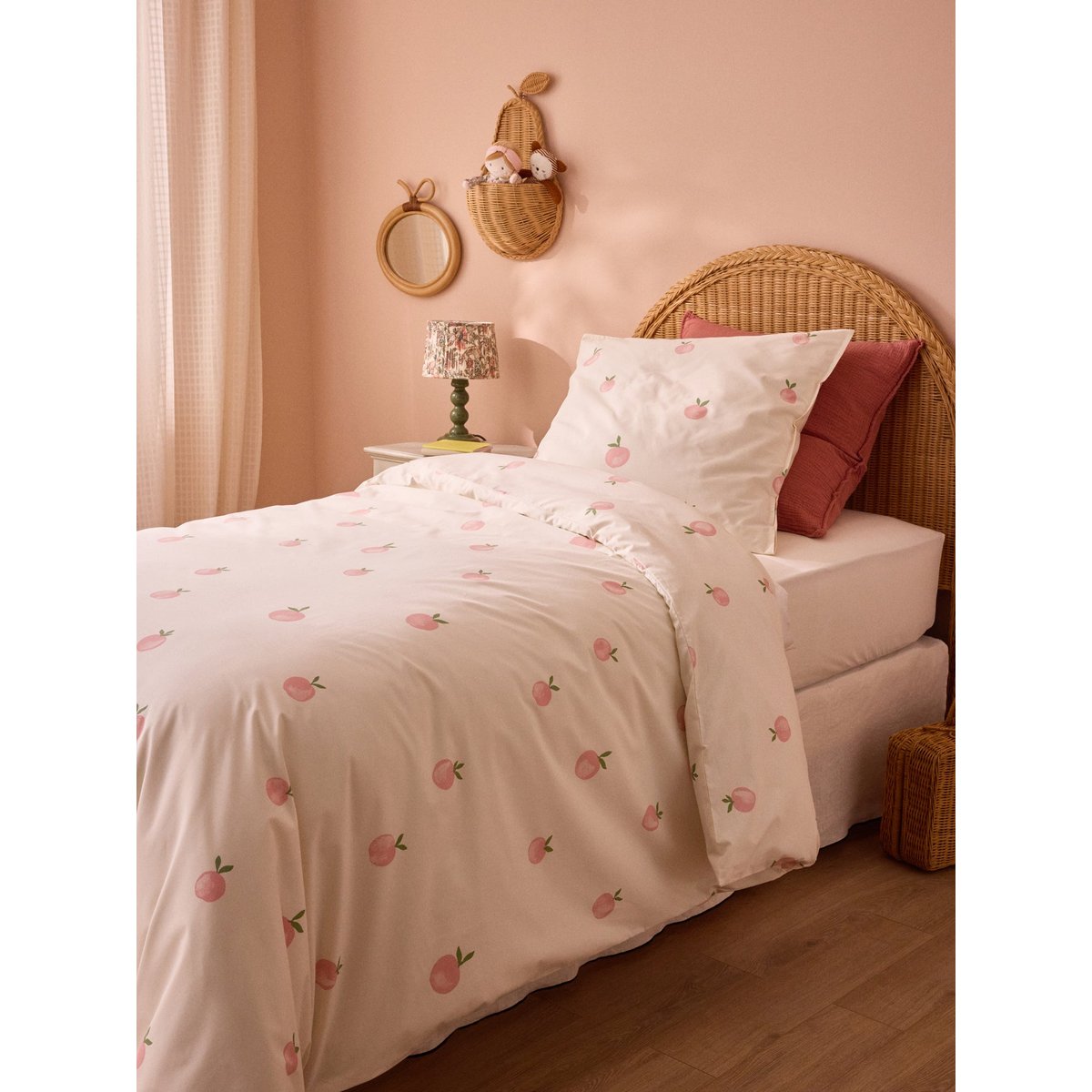 Housse de couette percale de coton "MARGARETH" rose, CYRILLUS