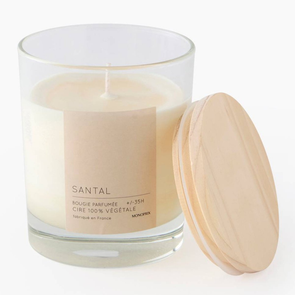Bougie parfumée dans verre couleur unique, MONOPRIX MAISON