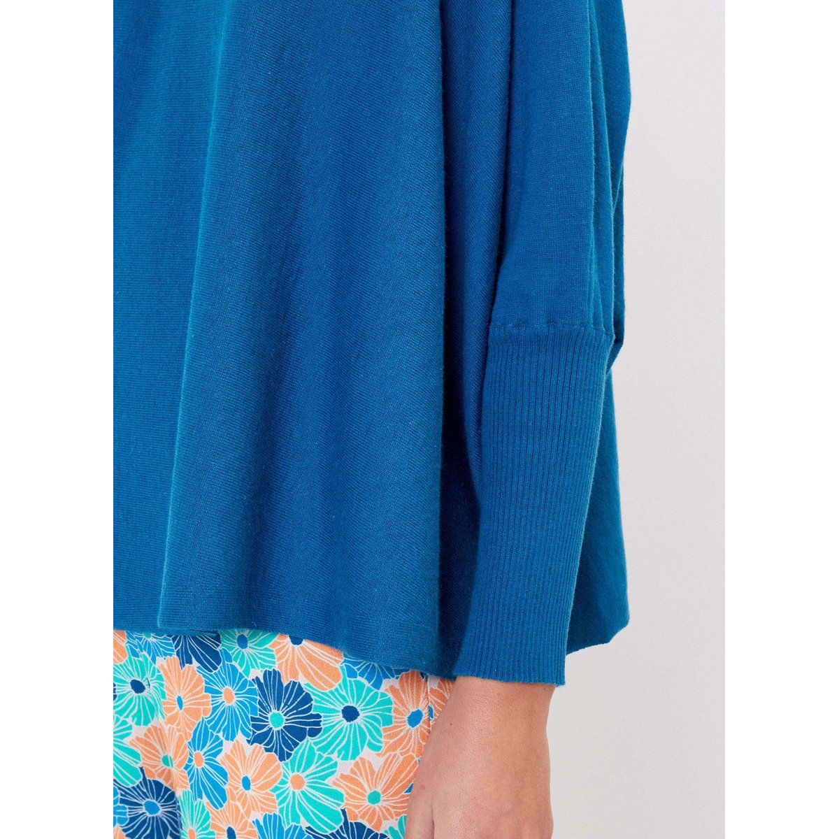 Pull oversize maille uni LANA bleu canard, LA FIANCÉE