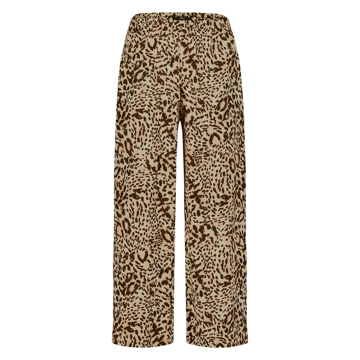 Pantalon en toile mit leoprint beige/brown, ZERO