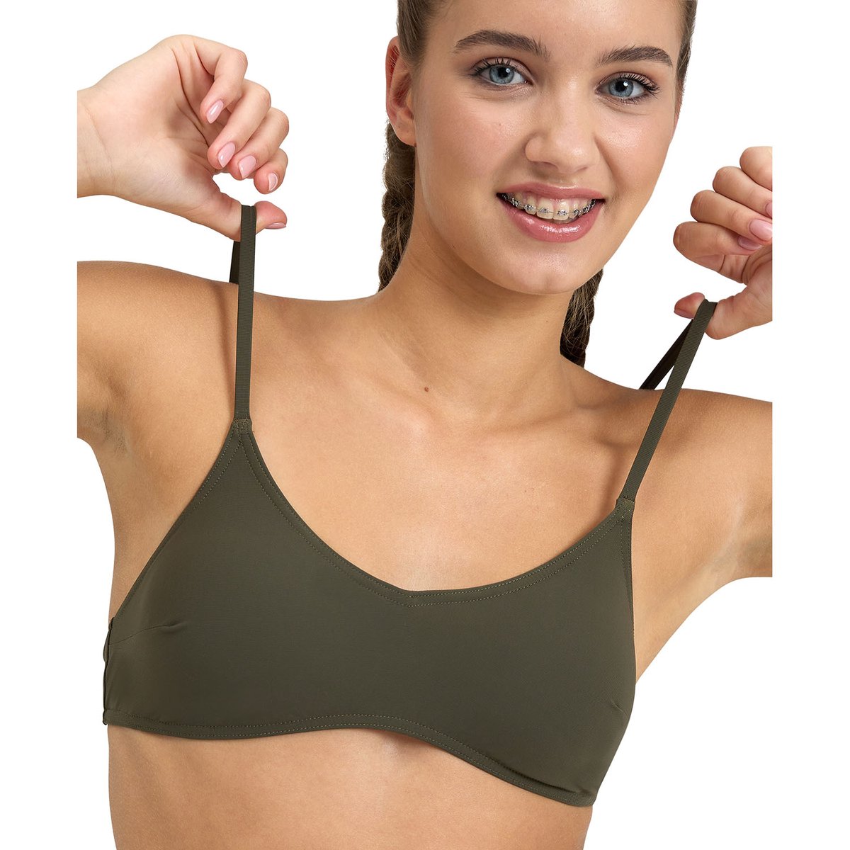 Bikini bandeau Solid dark olive, ARENA