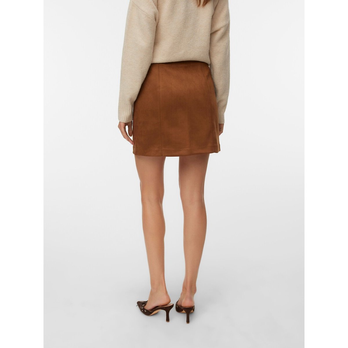 Faux Suede Mini Skirt brown, VERO MODA