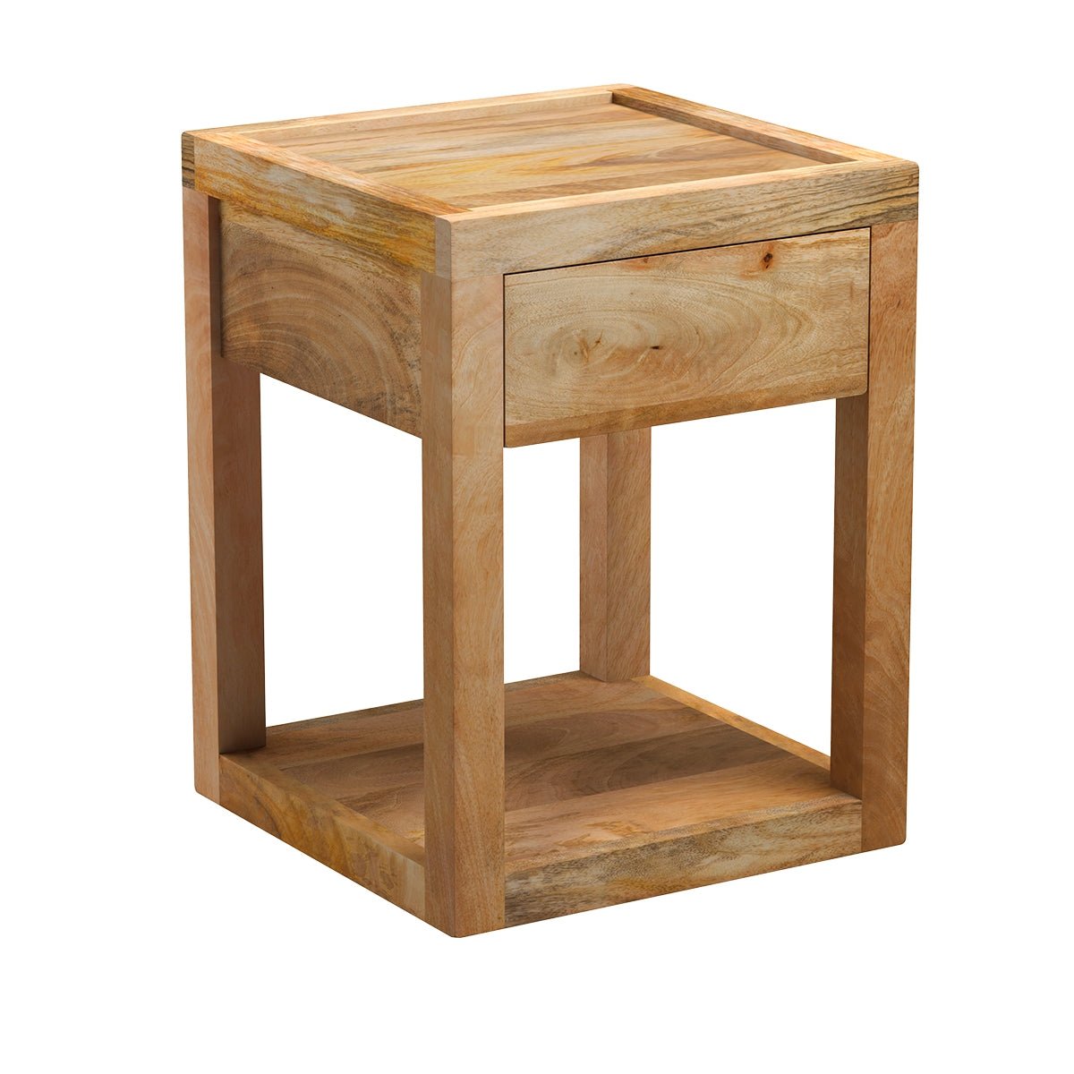 Table de chevet 1 tiroir en bois de manguier - JAKARTA bois clair, MAISON PAVANE