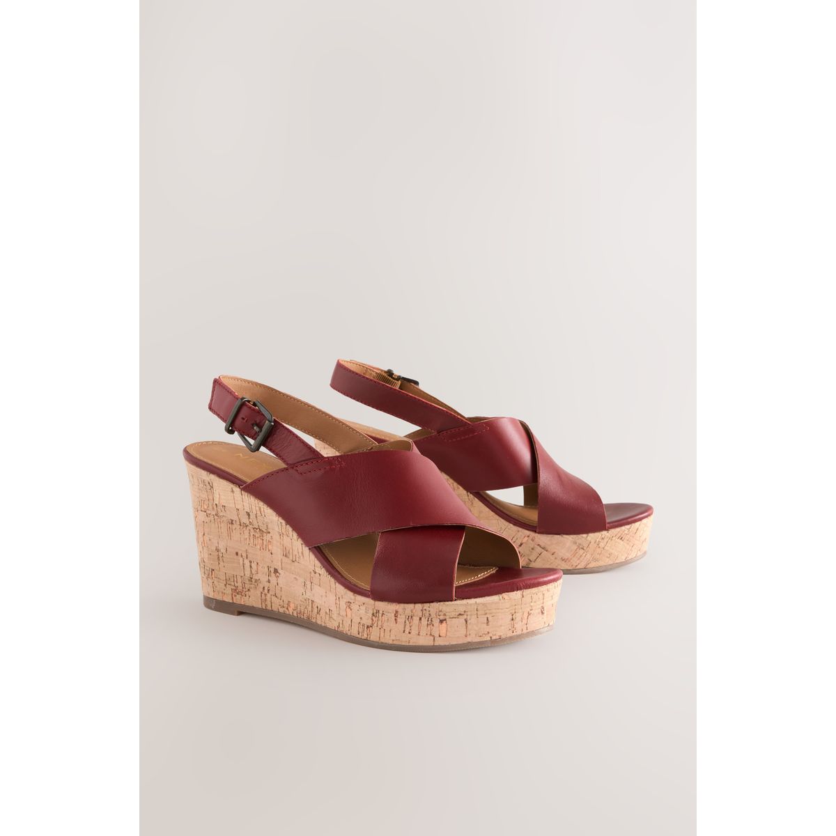 Chaussures cuir à bride arrière rouge, NEXT