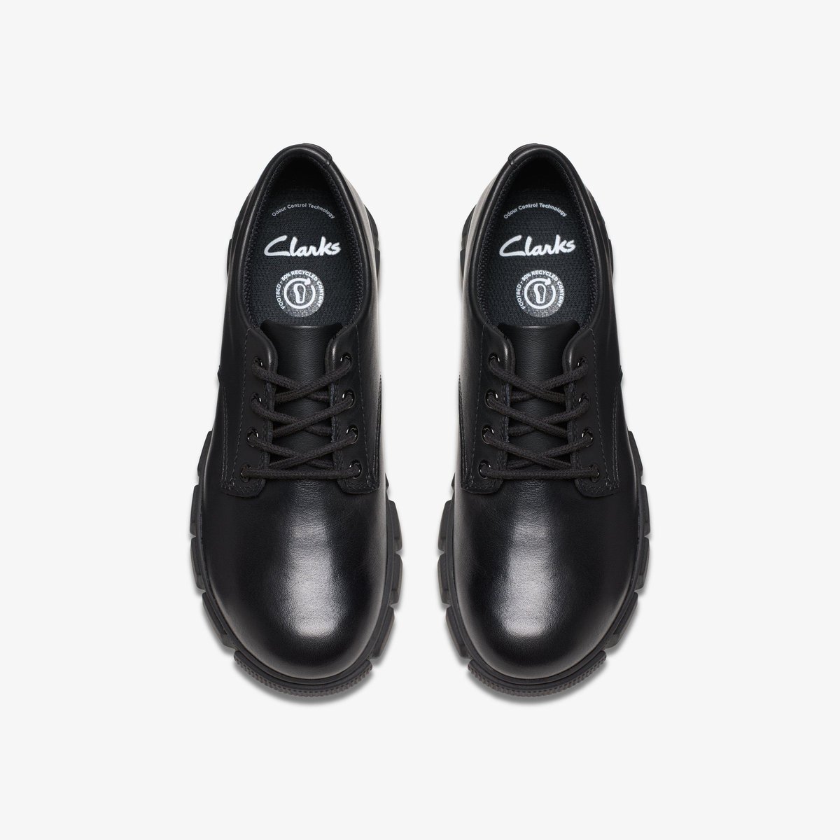 Derbies Cuir Coupe Large EVEN LACE K noir, CLARKS