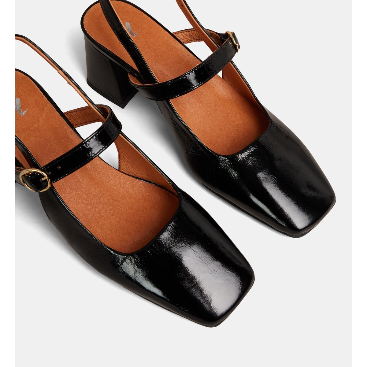 Escarpins slingback vaele cuir noir, GALERIES LAFAYETTE
