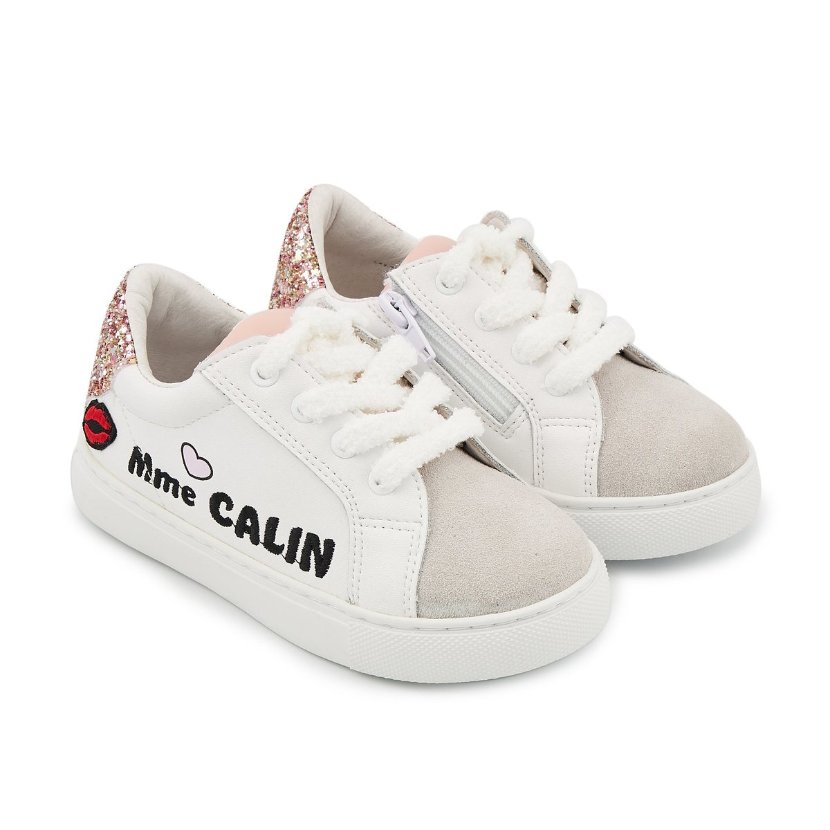 Baskets Enfant En Cuir Mini Simone Monsieur Madame Calin blanc, BONS BAISERS