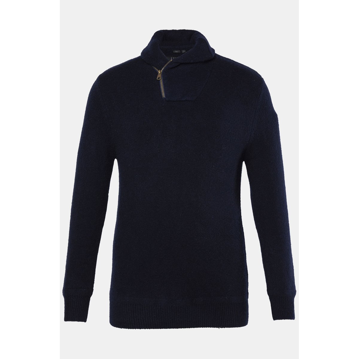 Pull, mélange de laine, col châle bleu marine, JP1880