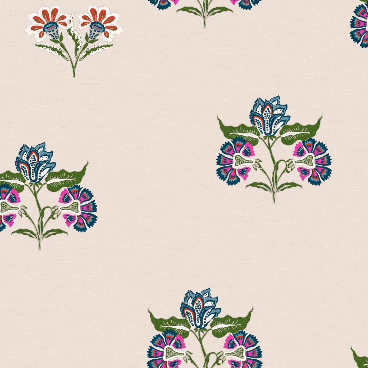 Papier peint Ornements de fleurs jacobines gris, JOULES