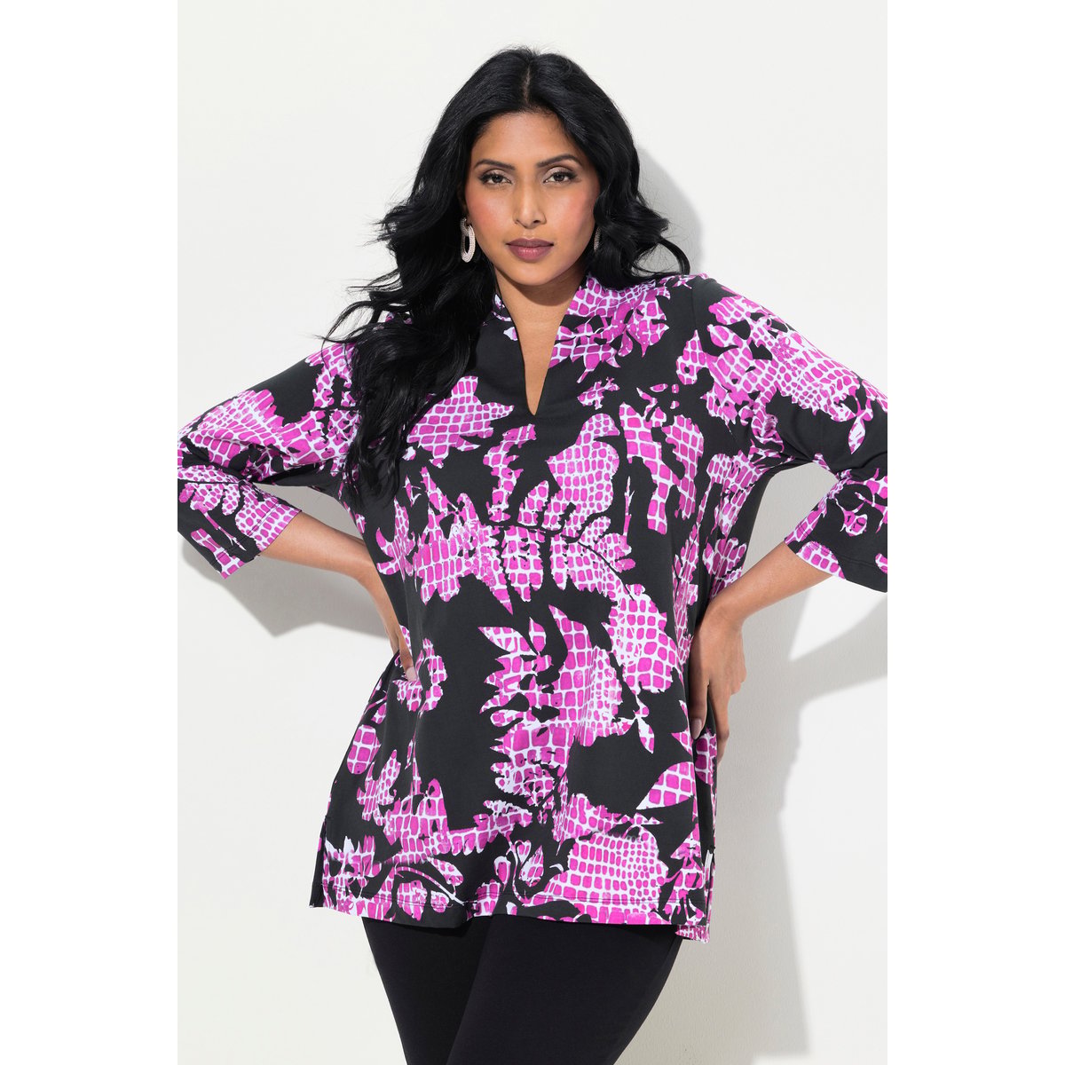 T-shirt en coton Pima noir, ULLA POPKEN