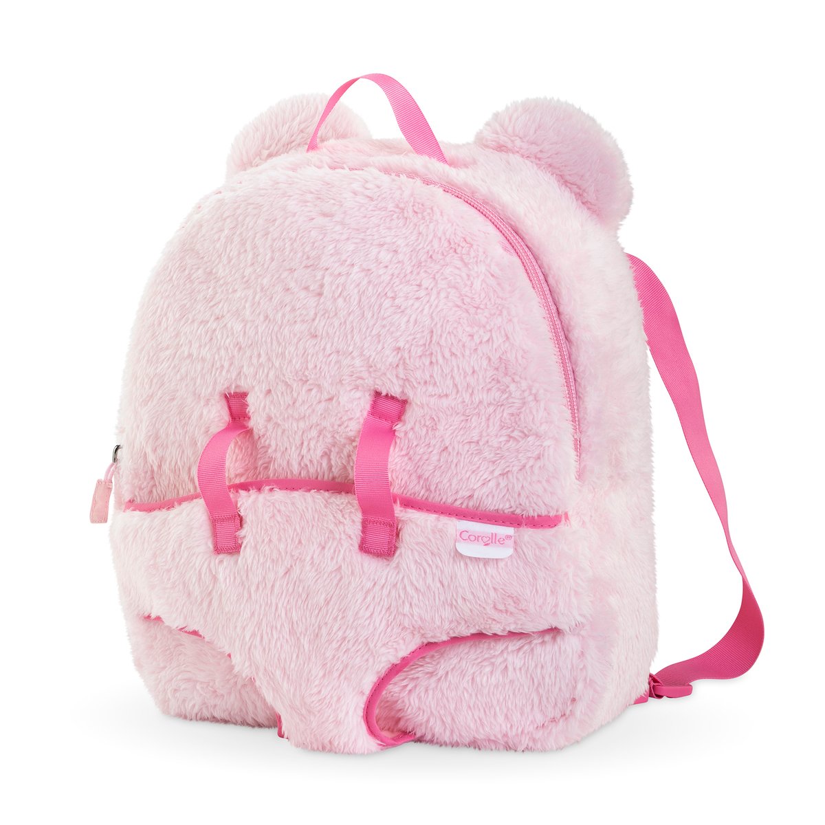 Sac à Dos Porte-Poupon Peluche Rose pour poupon 30 cm rose, COROLLE