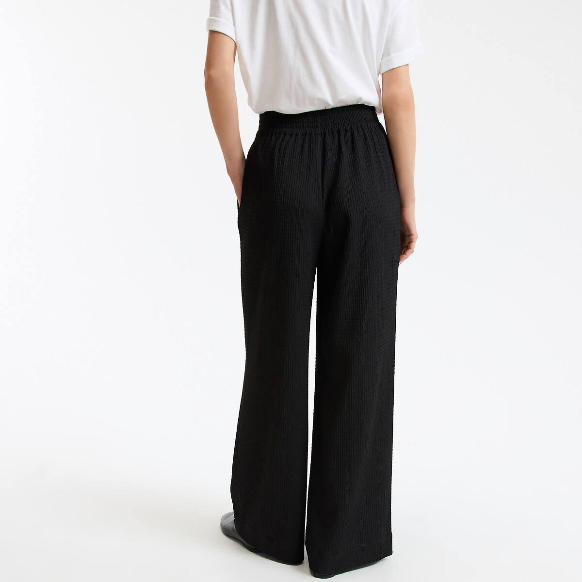 Weit geschnittene, fliessende Hose mit Dehnbund schwarz, LA REDOUTE COLLECTIONS
