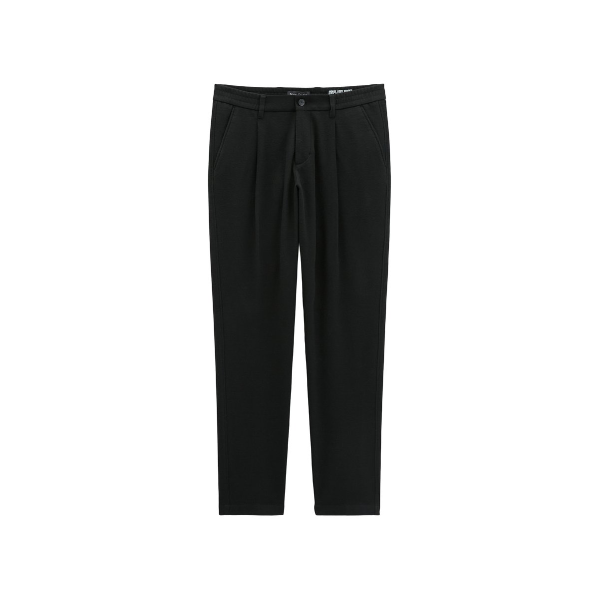 Pantalon modèle Osby Jogger pleats tapered en laine vierge et viscose mélangées noir, MARC O'POLO