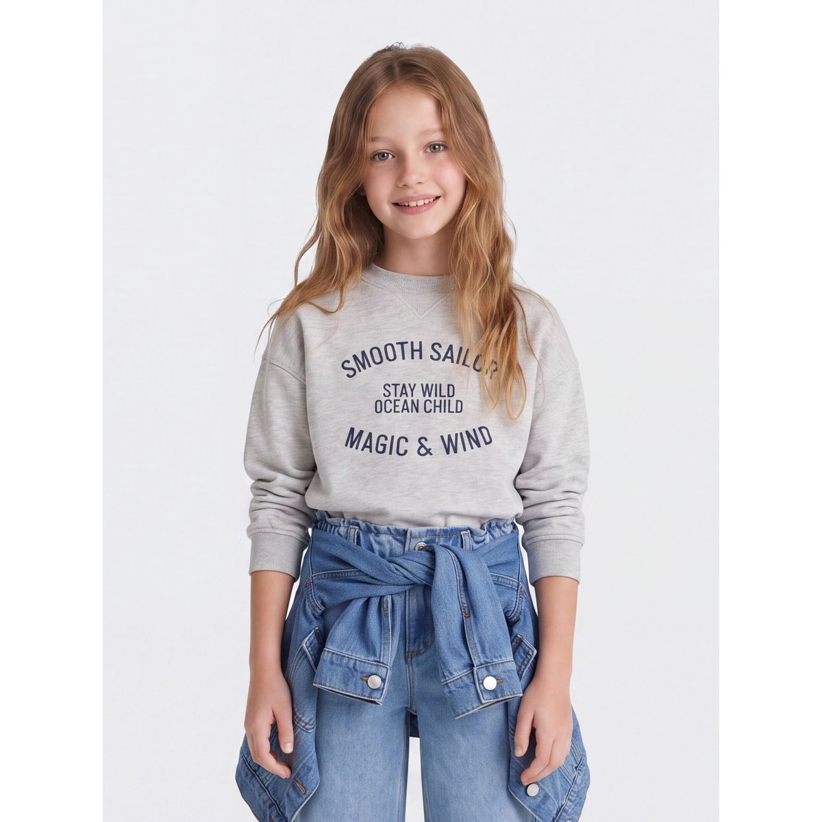 Sweat-Shirt grise - light grey melange, KIDS ONLY