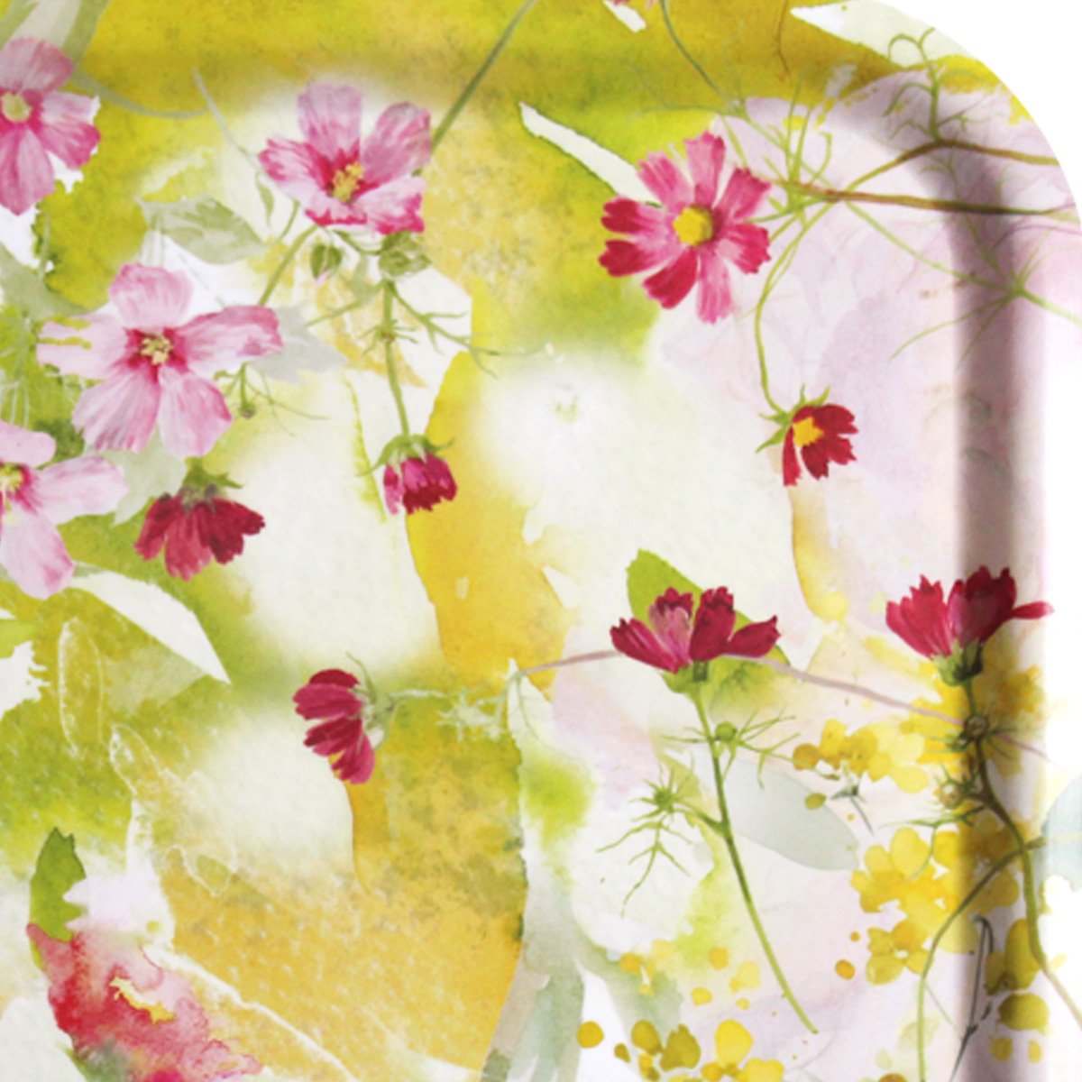 Plateau bois SOUFFLE FLEURI printemps rectangulaire, GARNIER THIEBAUT