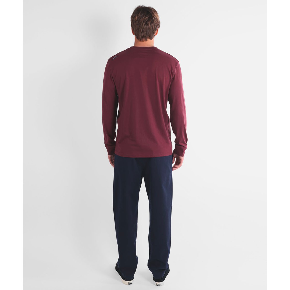 Tee-shirt uni manches longues TEBAZ plum, OXBOW