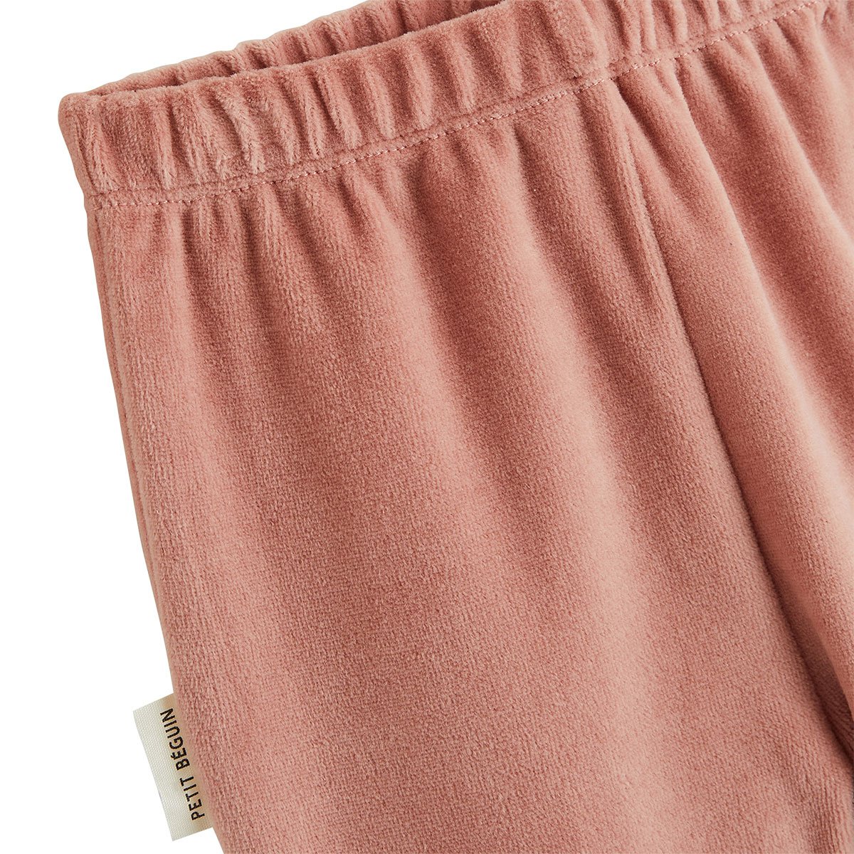 Pyjama bébé 2 pièces en velours à pieds retroussables Cléo ecru, PETIT BEGUIN
