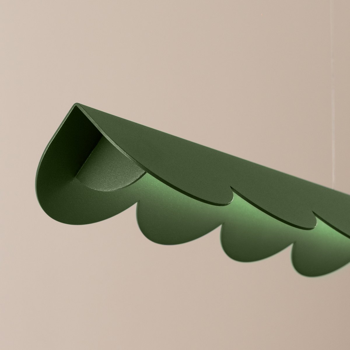 Suspension Aluminium Vert Olive LED 1 Biscuit vert olive, EDEN