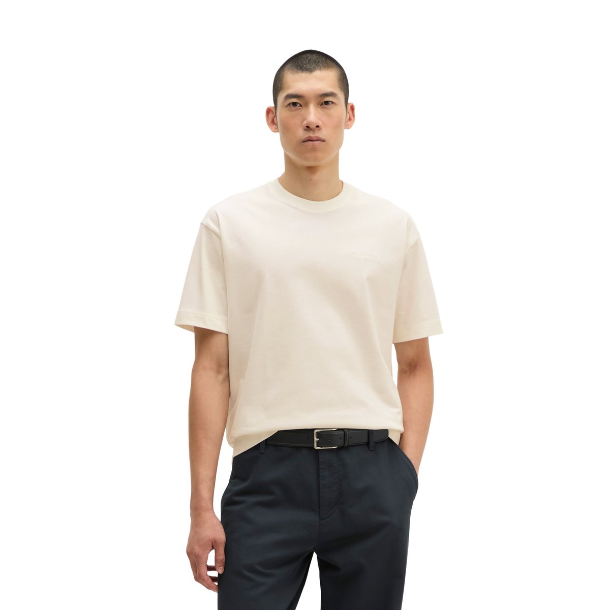 T-shirt relaxed en jersey de coton bio épais blanc, MARC O'POLO
