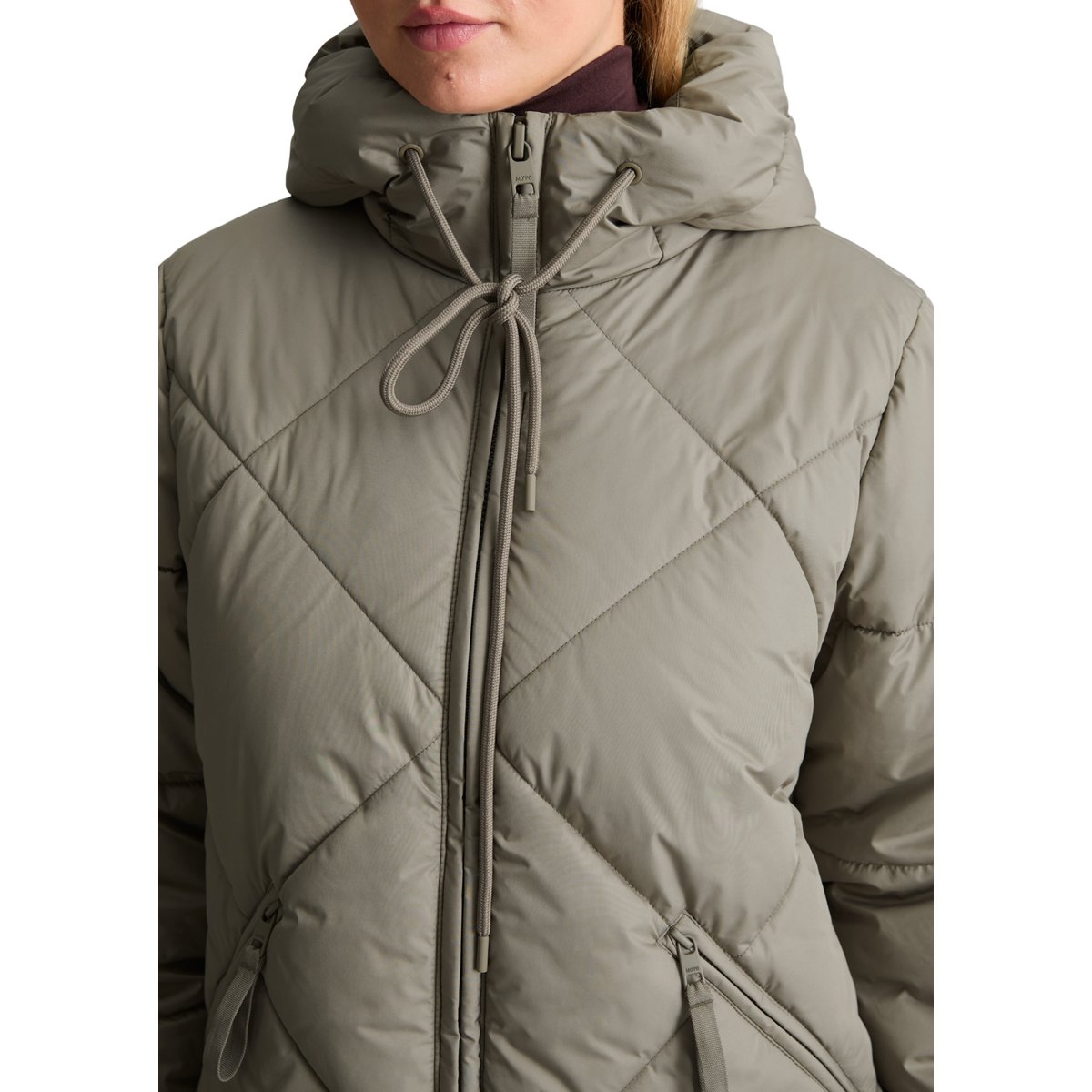 Veste matelassée à capuche, coupe décontractée en polyester recyclé gris, MARC O’POLO DENIM