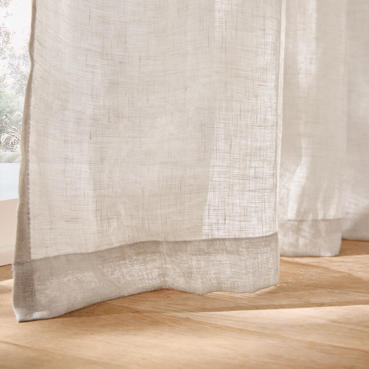Tenda in lino con arricciatura e onda, ONEGA naturale  , LA REDOUTE INTERIEURS