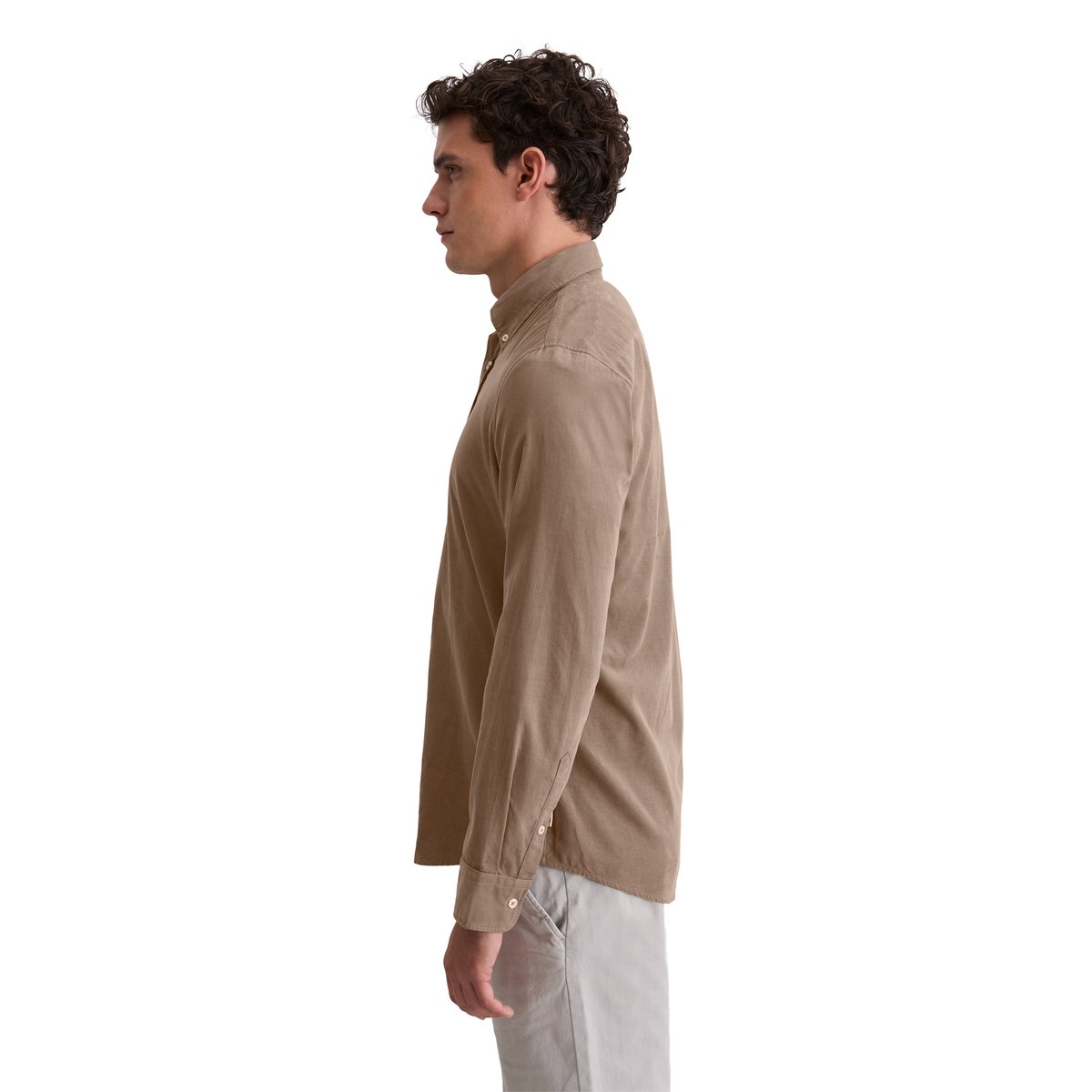 Chemise en velours côtelé shaped en pur coton bio marron, MARC O'POLO