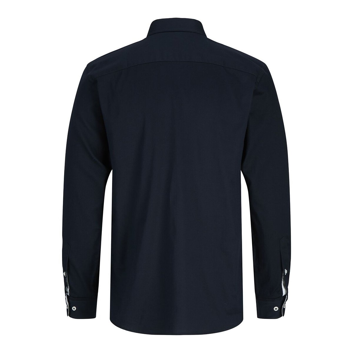 Camisa com botões contrastantes, mangas compridas azul-noite, JACK & JONES
