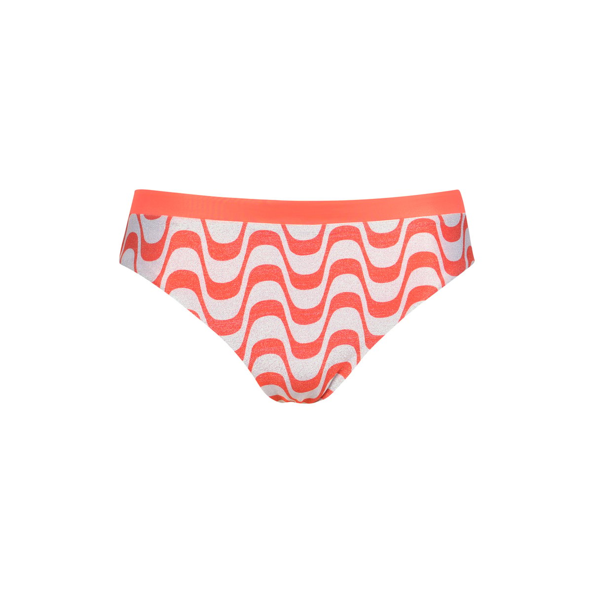 Bas maillot slip de bain taille haute Iceland orange, LISCA