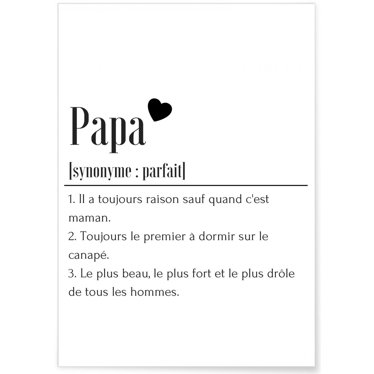 Affiche Définition Papa 2 blanc, L'AFFICHERIE