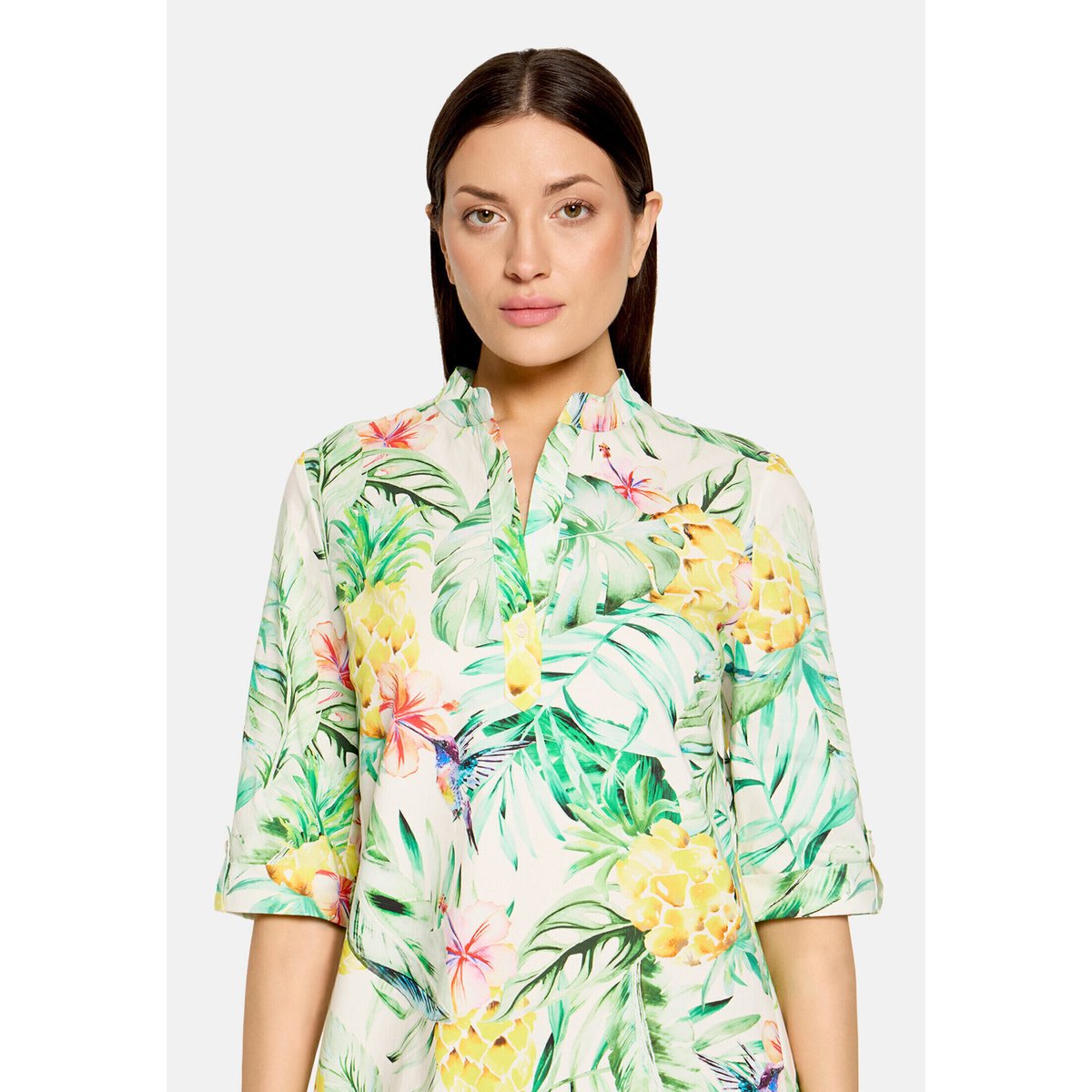 Robe-chemisier à poches green/nature, VERA MONT