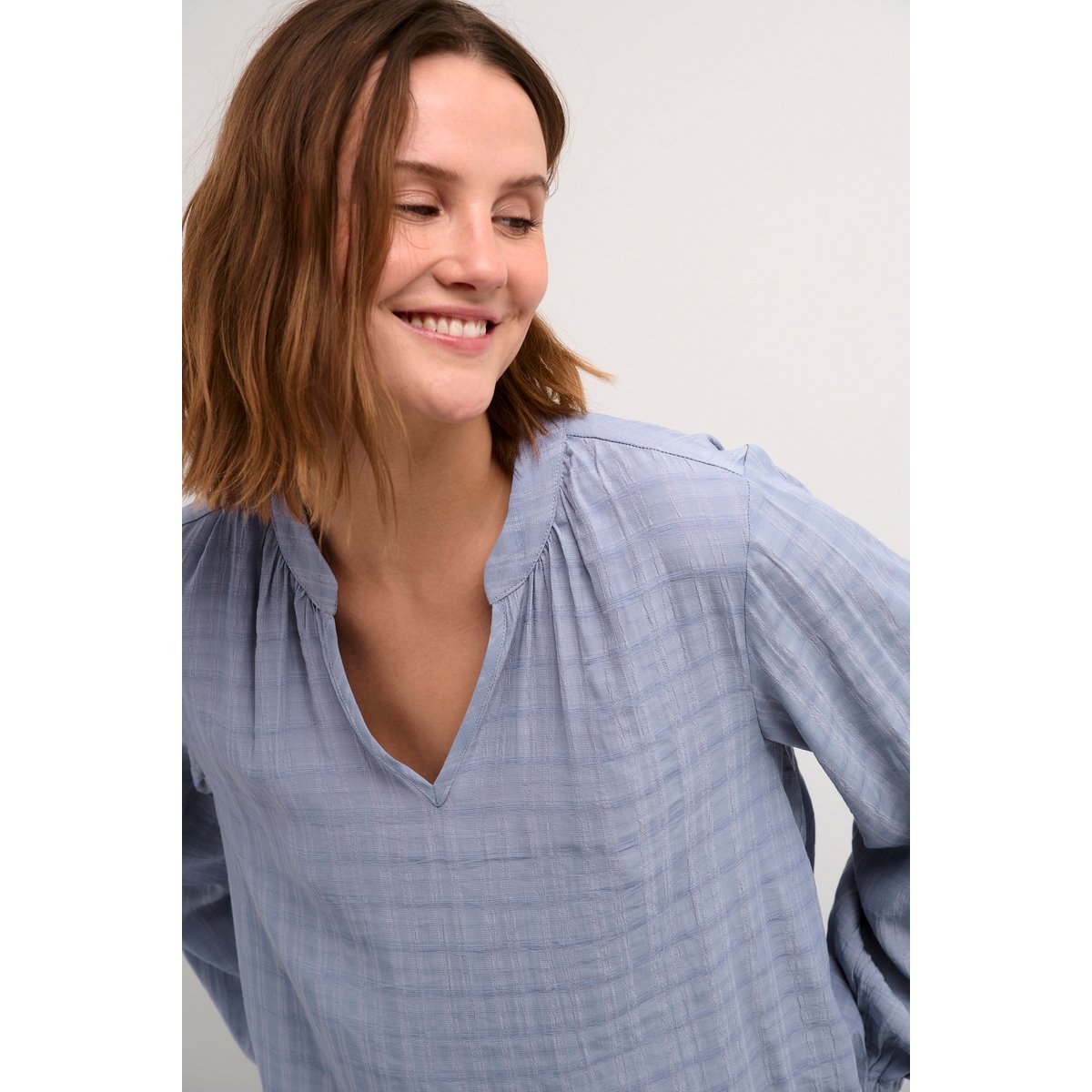 Long sleeved blouse bleu infinity c., KAFFE