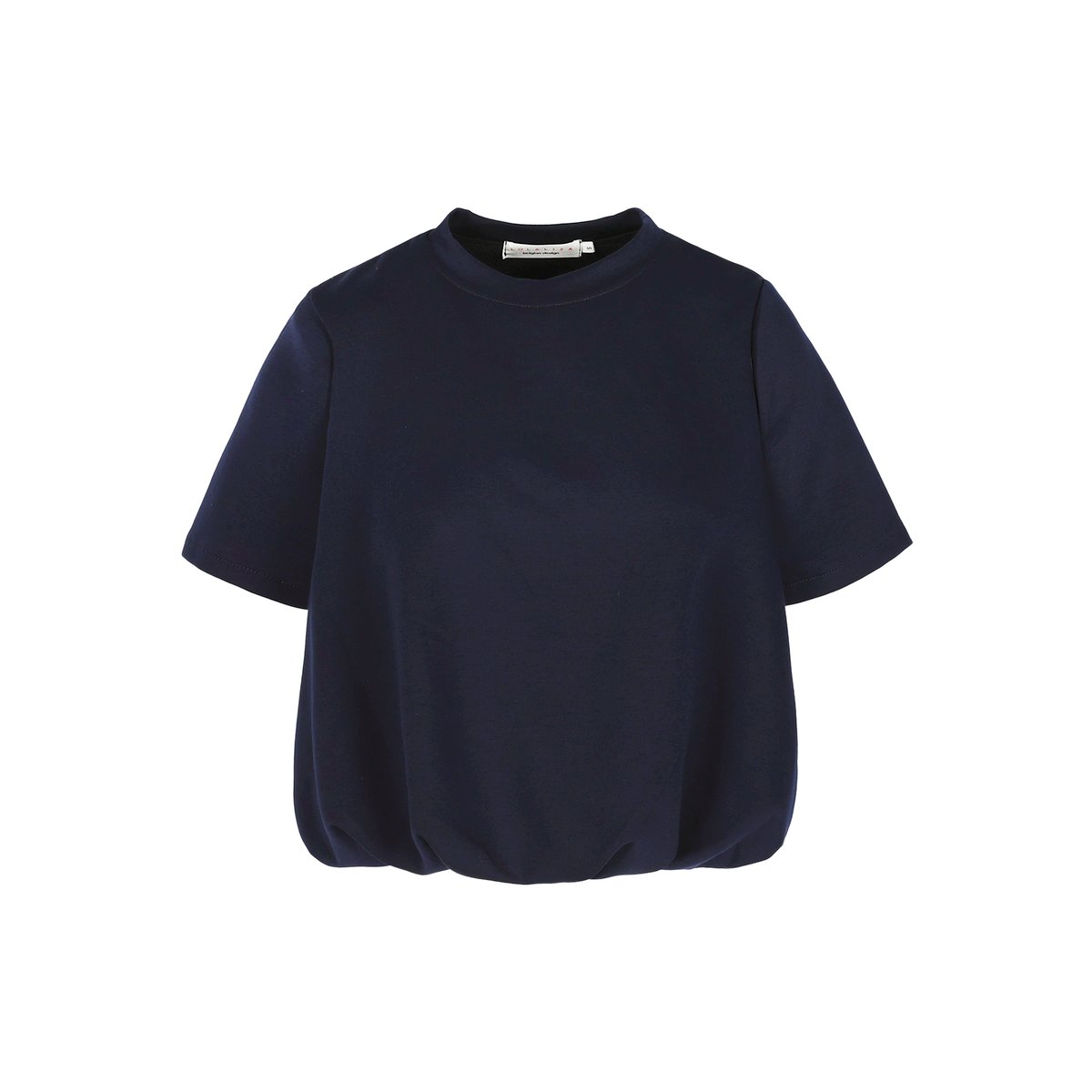 T-shirt col rond effet boule bleu marine, LOLALIZA