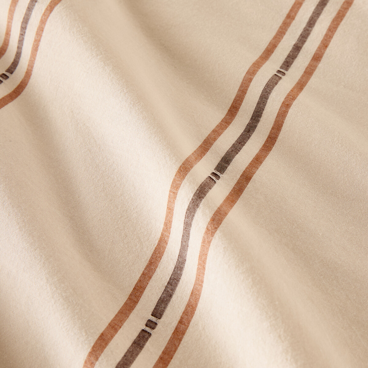 Funda de almohada de algodón lavado, a rayas, BRAVA rayas fondo crudo, LA REDOUTE INTERIEURS