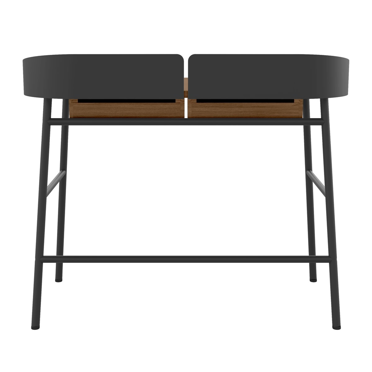 Bureau en chêne teinté et métal coloré, VICTOR noir, HARTO