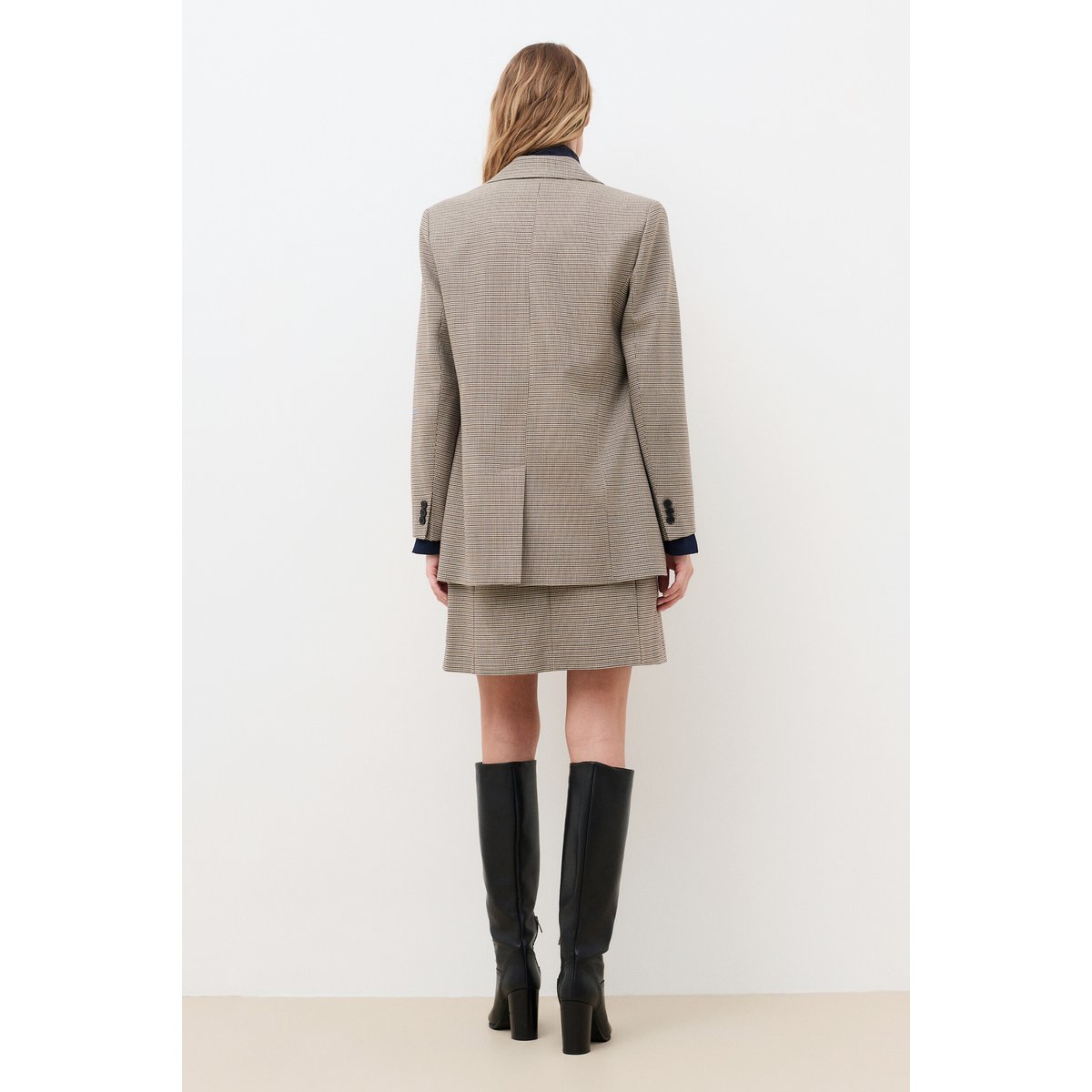 Veste droite col tailleur VOLTIGE taupe, CAROLL