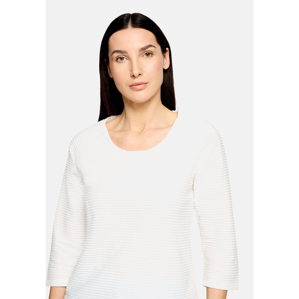 Haut casual de texture côtelée blanc, BETTY BARCLAY