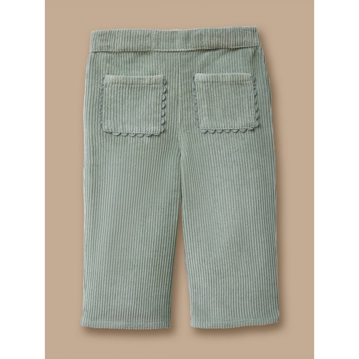Pantalon en velours festonné vert pastel, CYRILLUS