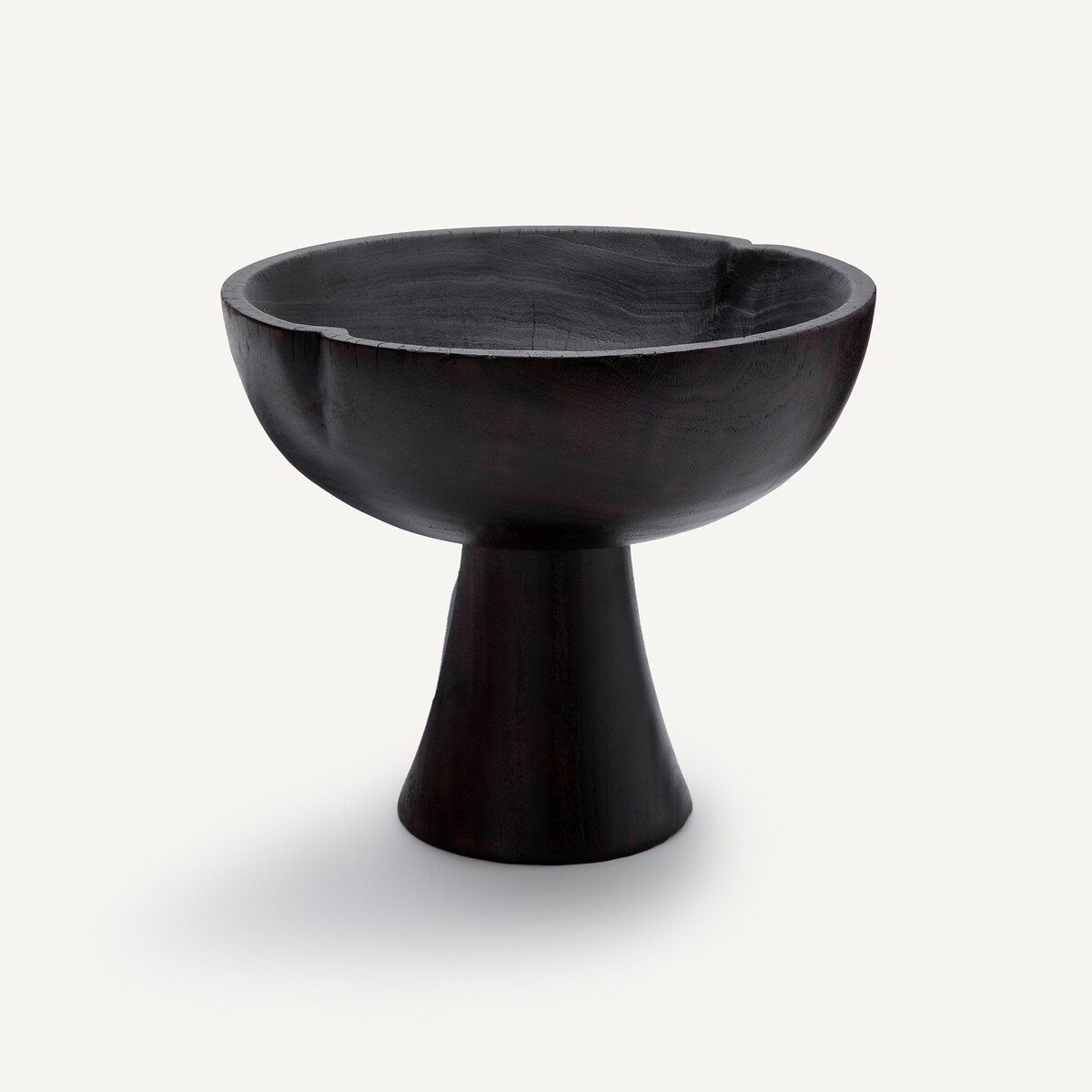 Coupelle sur pied en bois d'acajou brûlé, Kuchoma noir, AM.PM