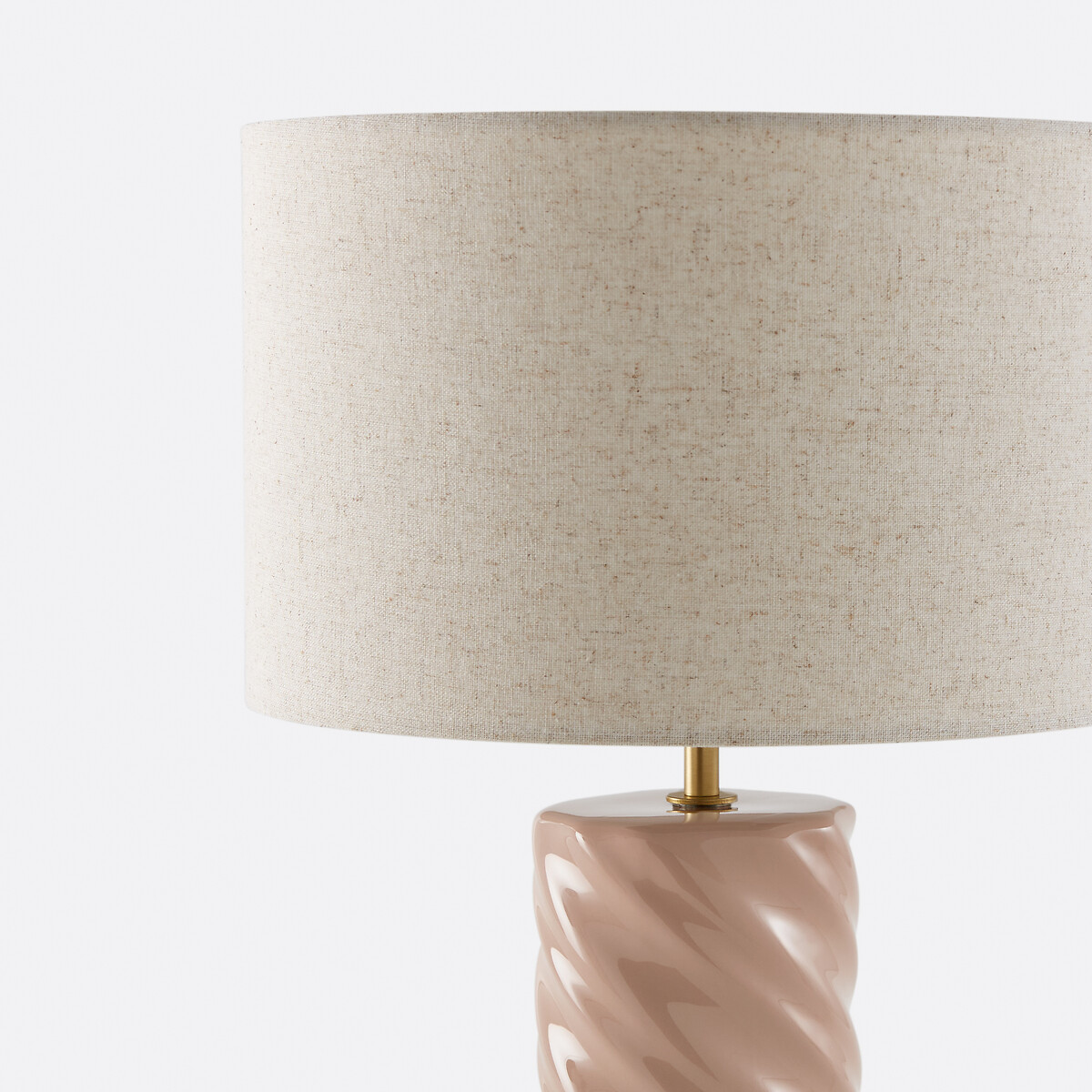 Lampe à poser céramique et lin, Dehen vieux rose, LA REDOUTE INTERIEURS
