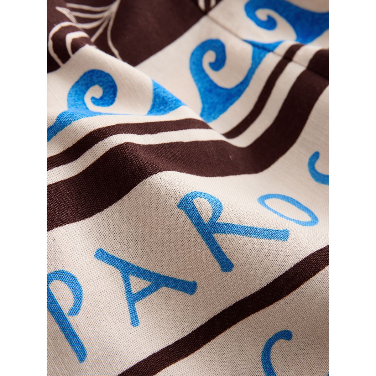 Short en lin mélangé imprimé marron/bleu, NEXT