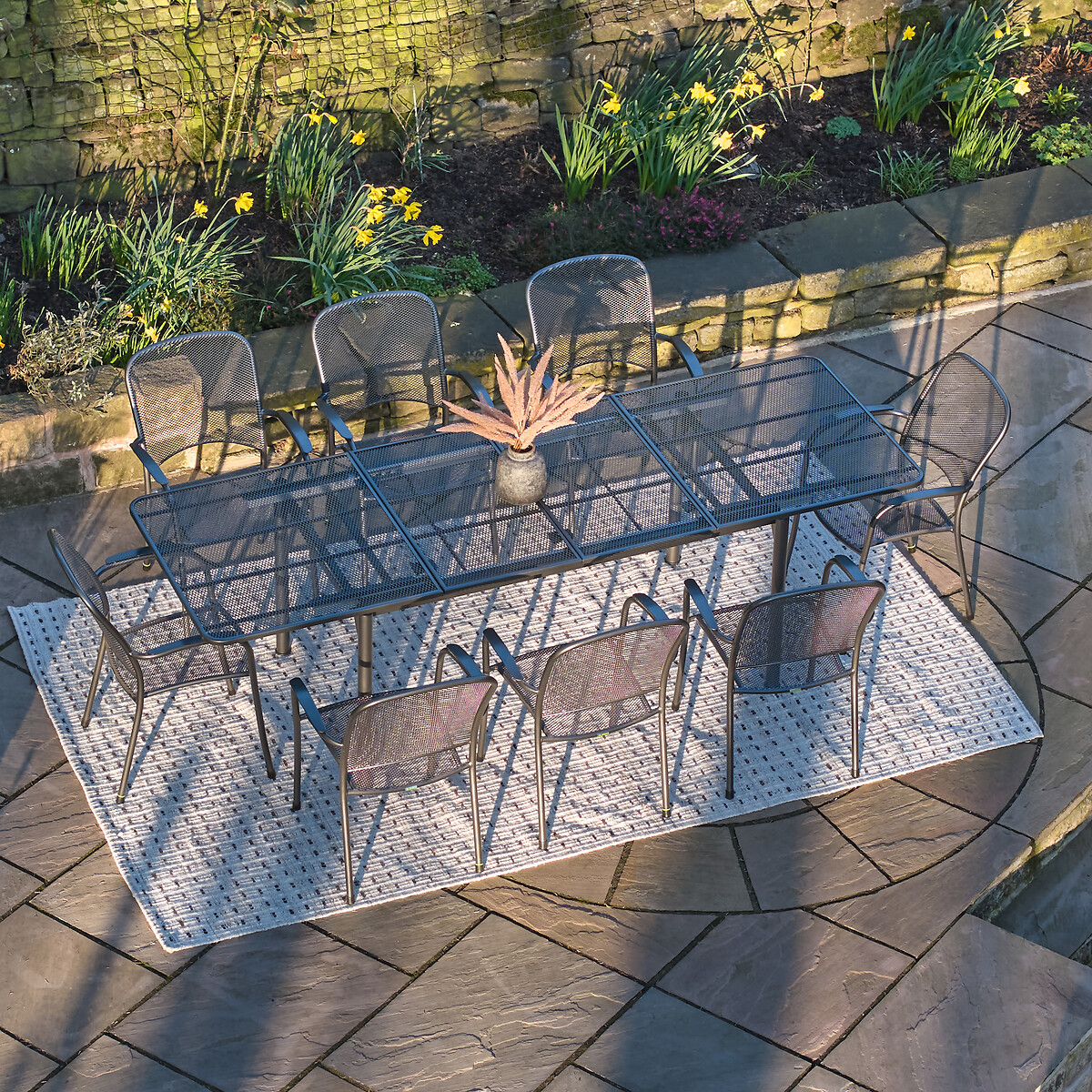 Carlo Extendable 8 Seater Garden Dining Set grey, SO'HOME