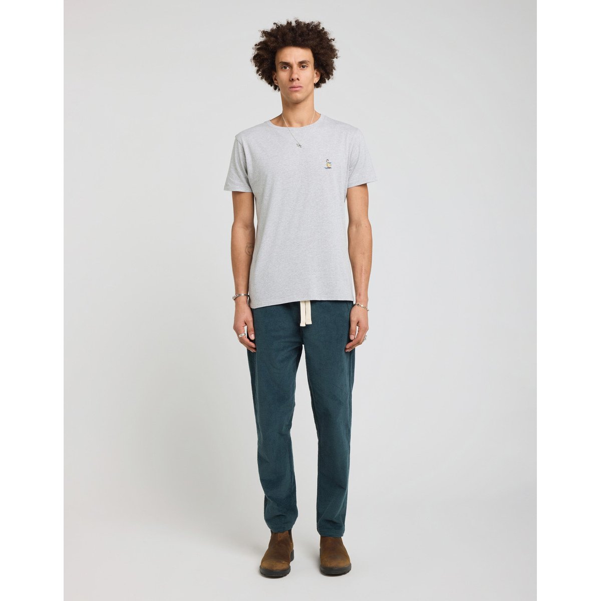 PANTALON LOOSE VELOURS ROYCANOPE bleu canard, PULLIN