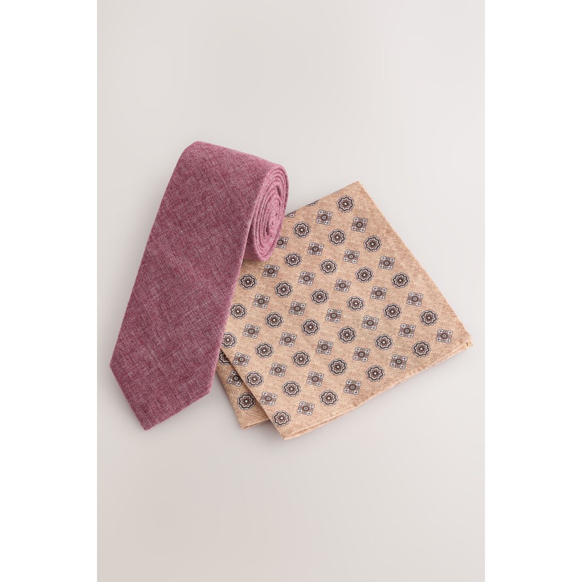 Ensemble pochette et cravate rouge/crème, NEXT