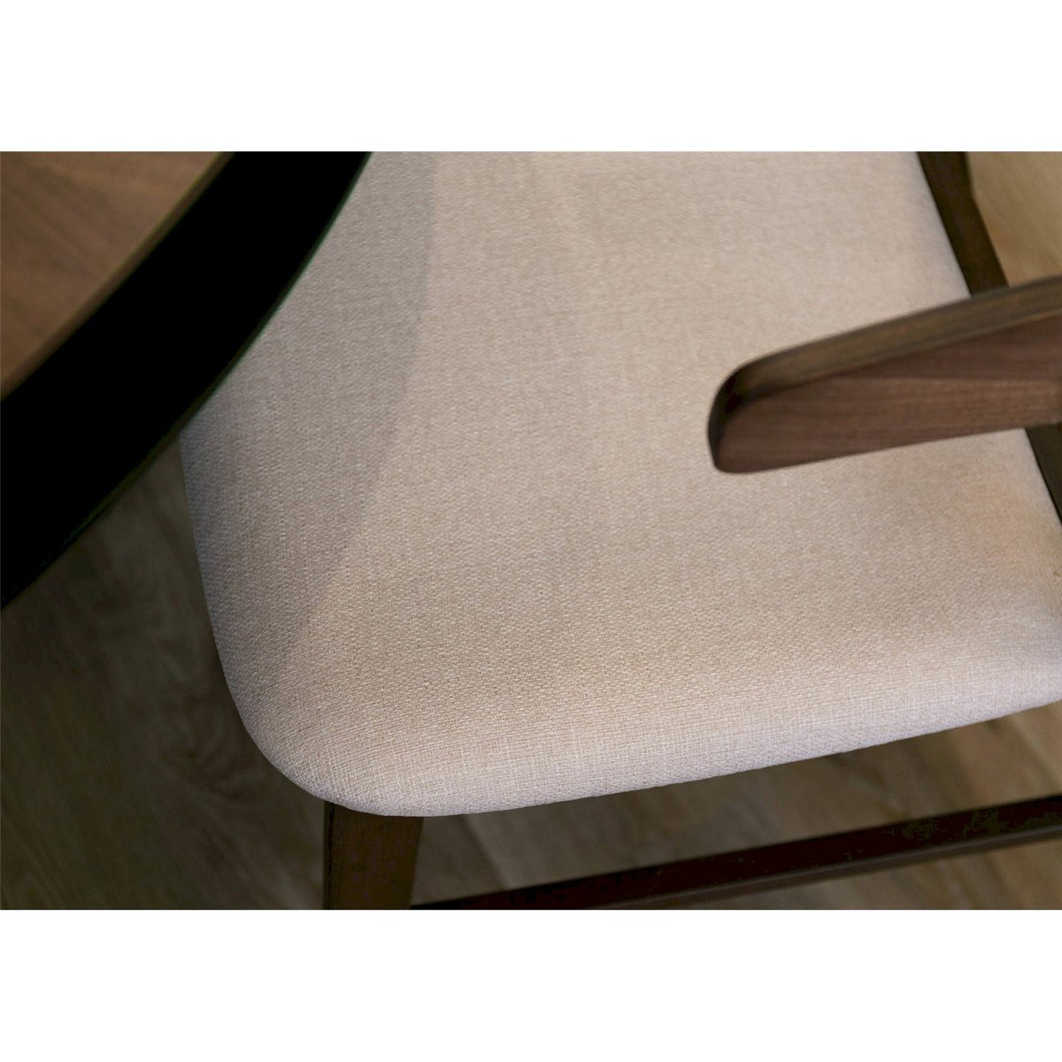 Chaise en bois collection PANIZE noyer et beige, RECOLLECTION