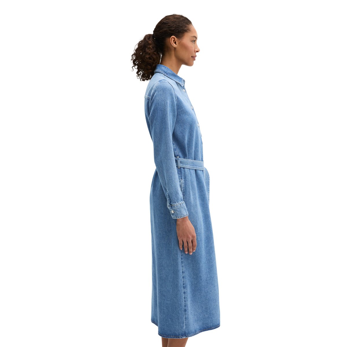 Robe en jean regular en mélange TENCEL™ Lyocell bleu moyen, MARC O'POLO