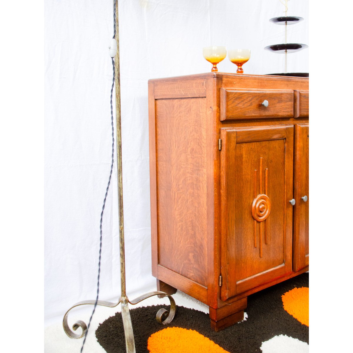 Buffet en bois Gilbert N°1931 - Bon état bois foncé, DEBONGOUT