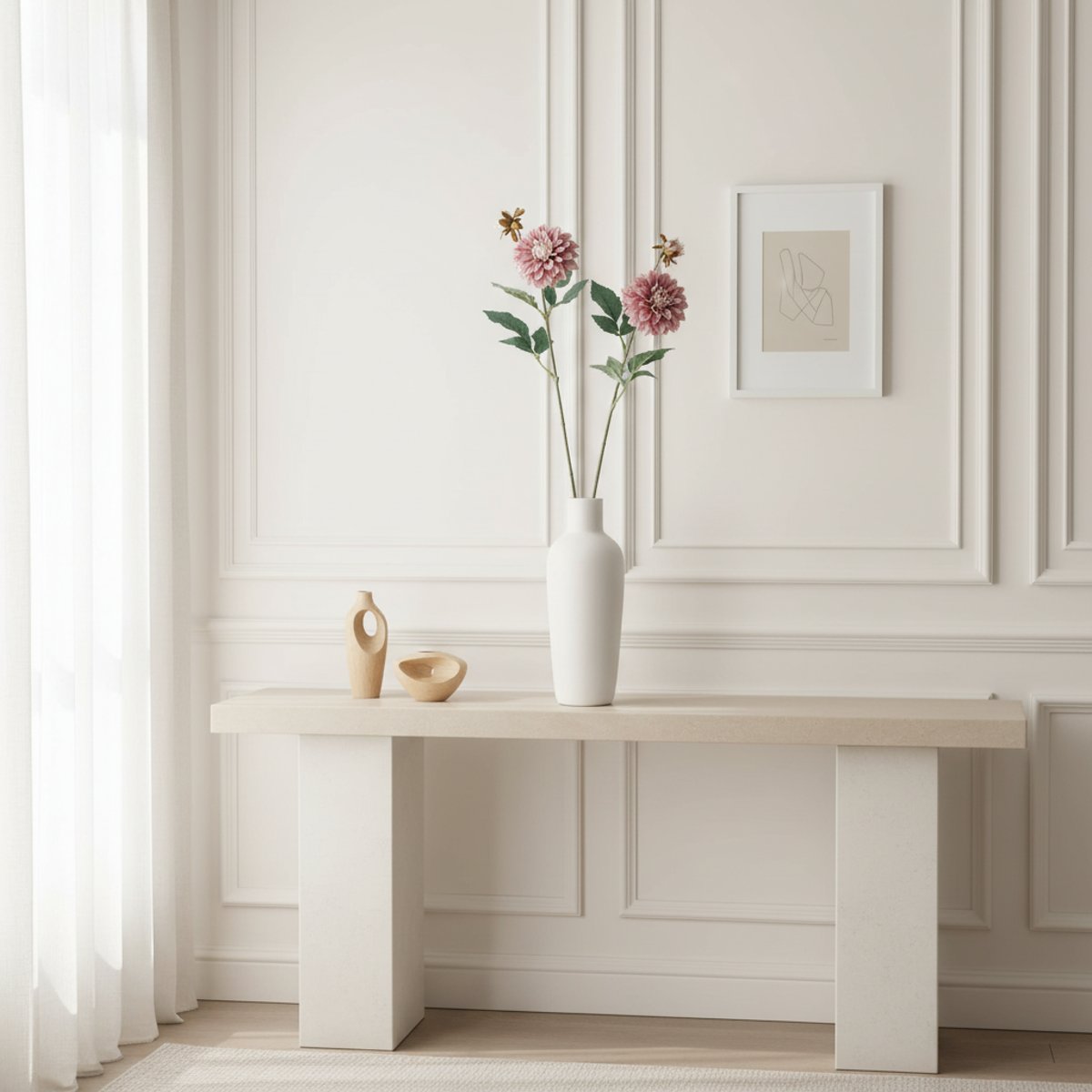 Tige de dahlia artificielle avec bourgeon H64 rose et jaune, SIA DECO