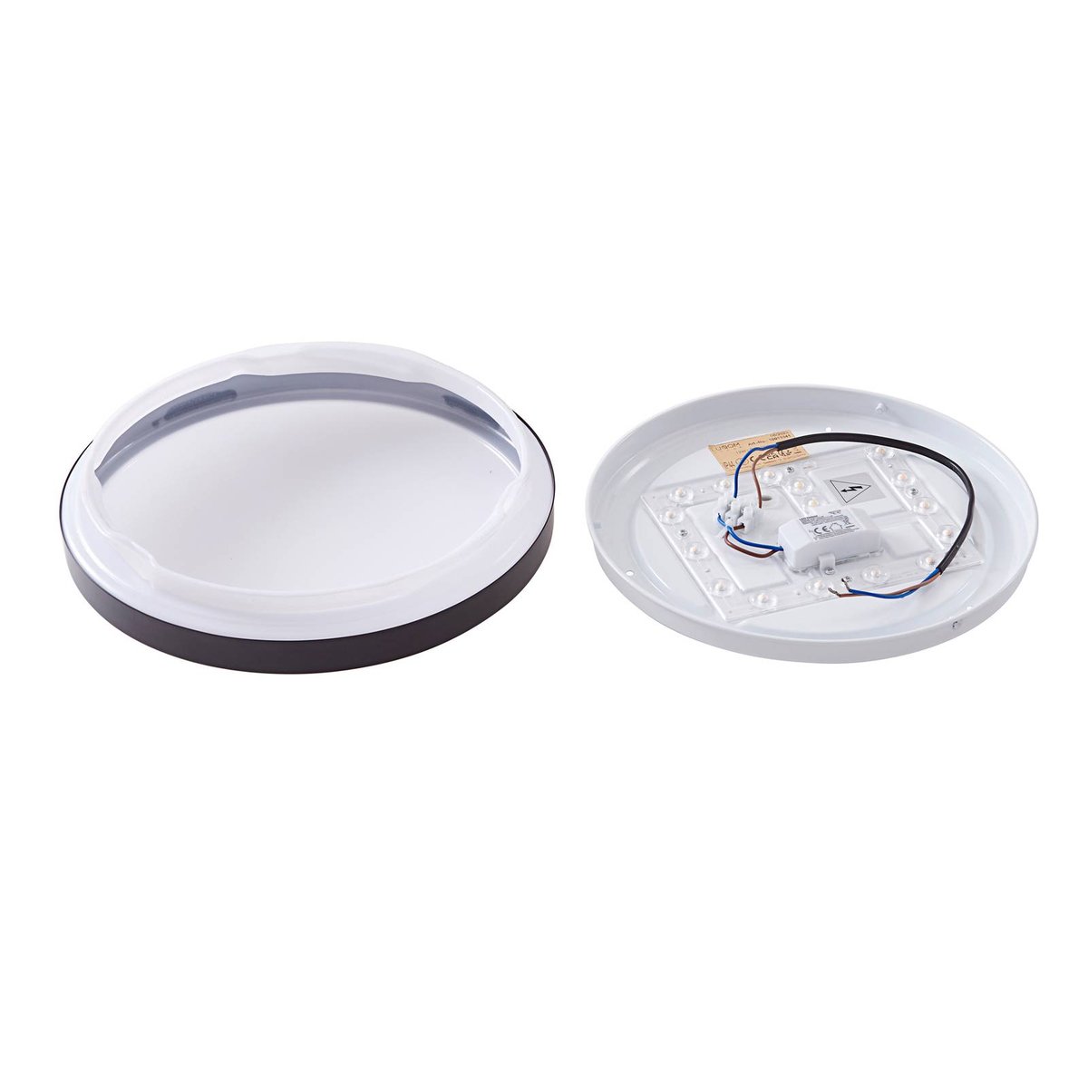 Plafonnier en métal moderneLED, Medon noir, blanc, LINDBY